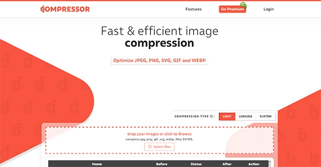 Скриншот программы Compressor.io